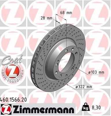 460.1566.20 Scheibenbremse hinten LINKS für Porsche 911 993